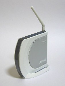 AirStation WHR-G54S is a wireless LAN (IEEE802.11b and g) router. It was made by BUFFALO. Photo: Qurren